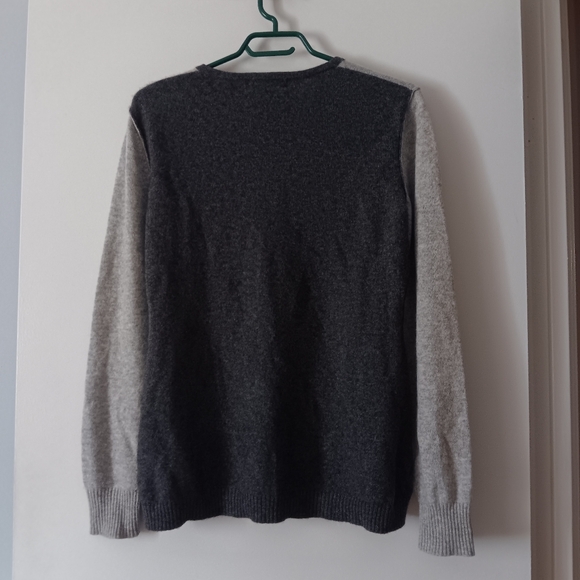 RINO ROSSI Two Tone Grey 100% Cashmere Sweater L - Picture 2 of 4